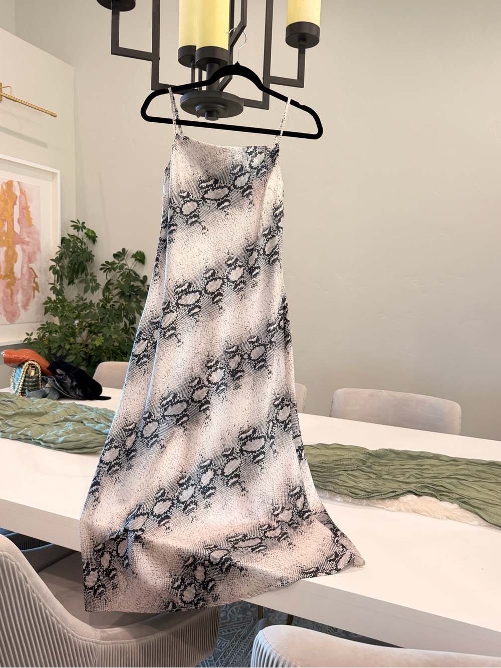 Snake-Print Slip Skirt - Neutral/Black